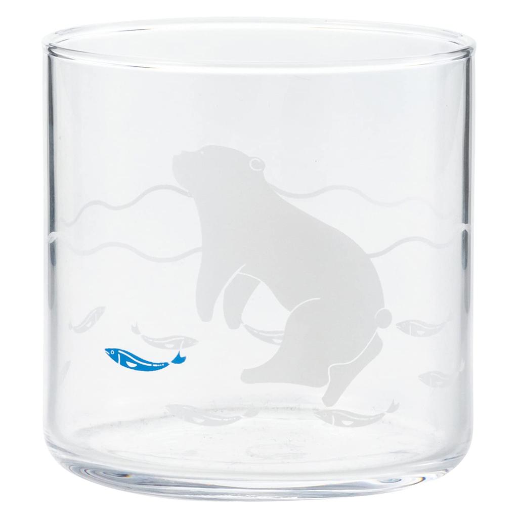 Cute Tableware Polar Bear Swimming Glass Soba Choco Glass 300ml "North Pole" Approx. SAN3642-1