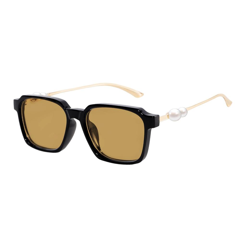 Square pearl sunglasses, new European and American fashion trend sunglasses, advanced sense and thin sunglasses, women
