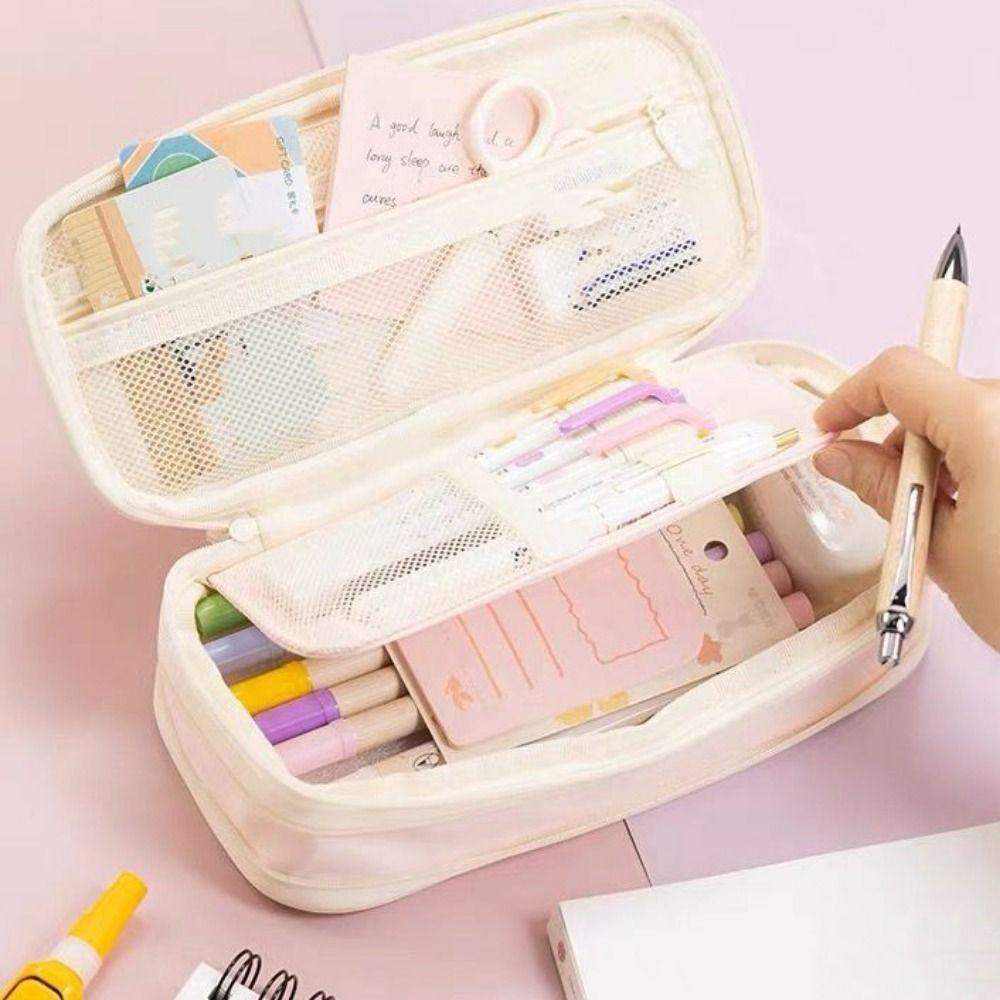 Macaroon Pencil Holder Box Retractable Expandable Pencil Case Stationery Organizer  Gift Organizer