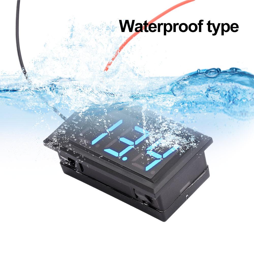 0.56 Inch Waterproof DC 4.5-30V Digital Voltmeter Voltage Panel Meter Red/Blue/Green/White For Electromobile Motorcycle Car