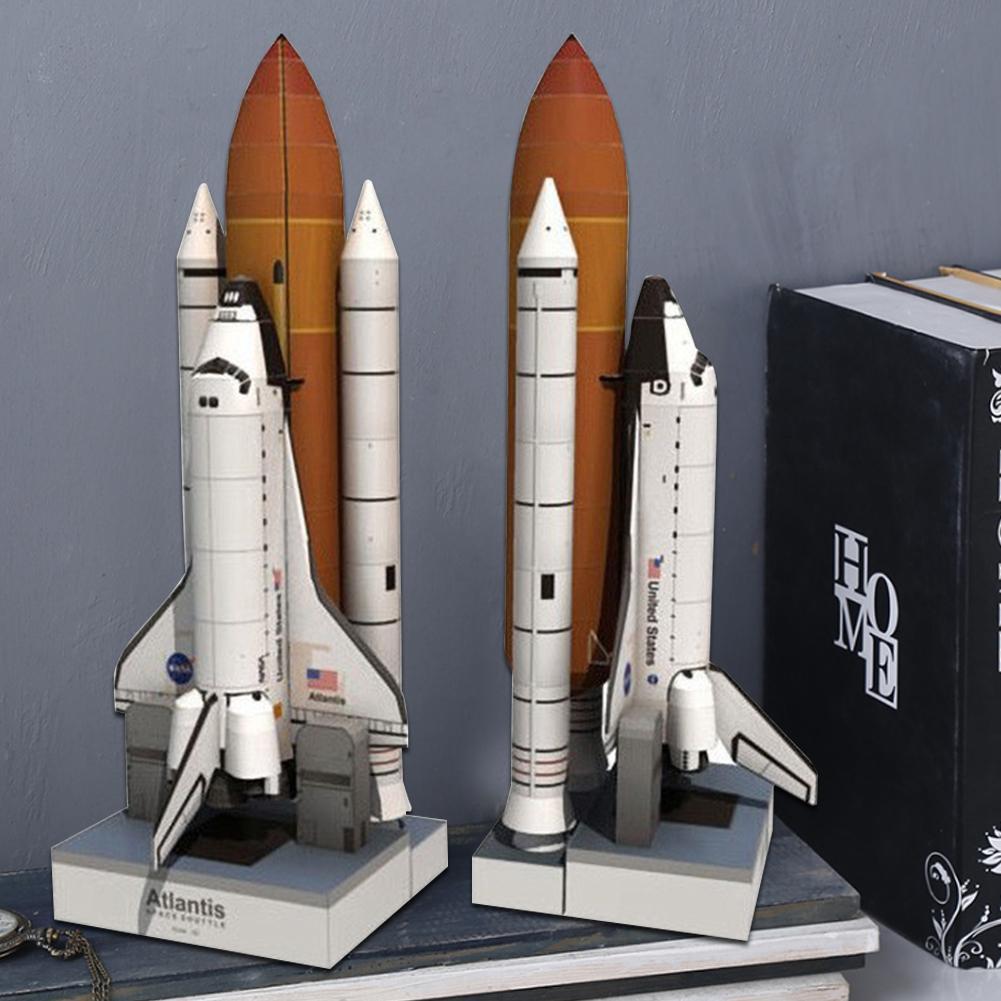 1:150 3D Paper Model Space Shuttle Handmade DIY Prop Model Atlantis Paper Puzzle Toys Children I1K6