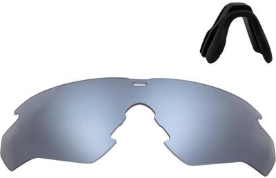 ESS Sportsonnenbrille mit Nasenpads und Ersatzgläser-Set Polarisierte Gläser ZERO SLATE SPIEGEL POLARISIERT [CROSSBLADE]