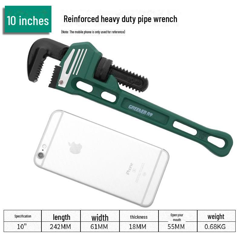Green Forest Heavy Duty Quick Pipe Wrench: 18-Inch & 24-Inch Clamps for Water Pipes & Rebar