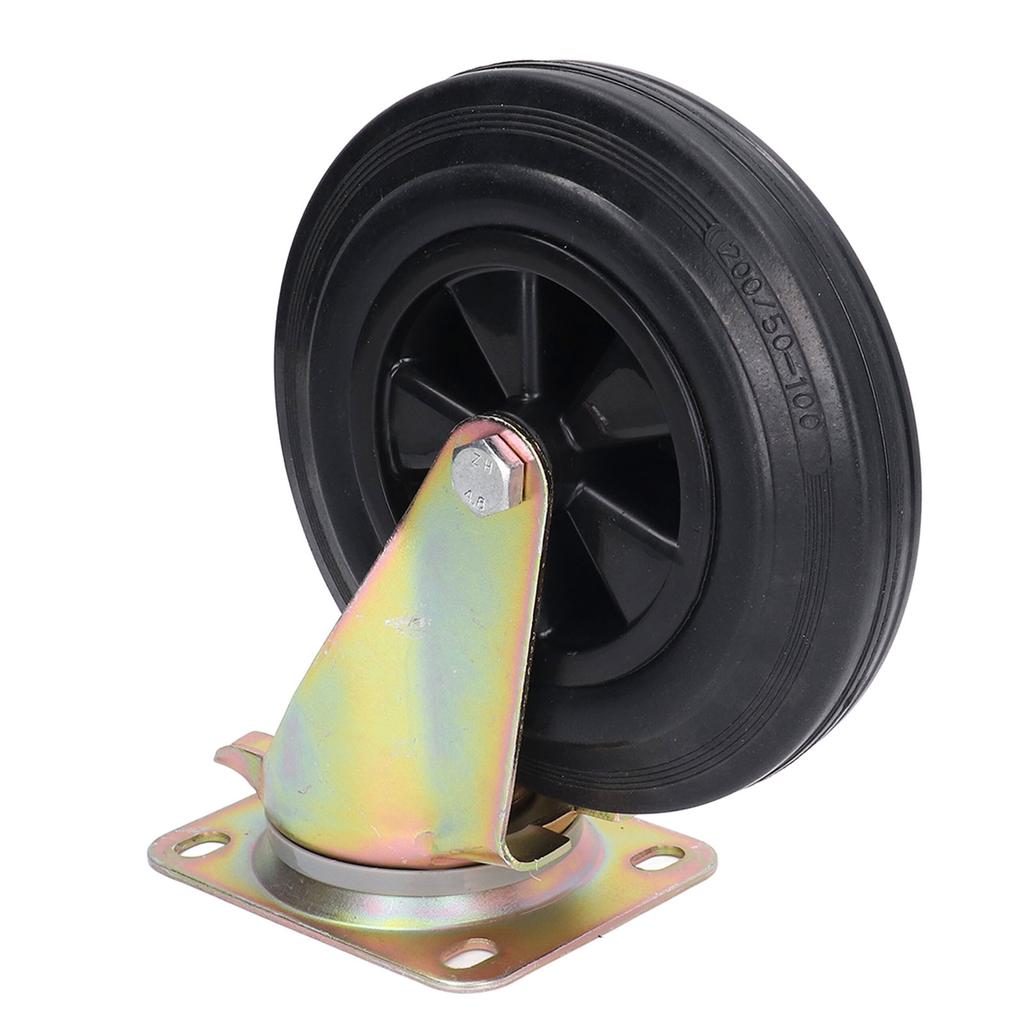 Caster Industrial Rubber No Noise Plate Swivel Caster Wheel Replacement for Cart Workbench 8inch 440lbs