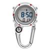 Unisex Women Mens Nurse Doctor Carabiner Clip Digital Electronic Luminous Multi-function Keychains FOB Pocket Watches Hang Clock