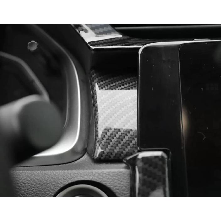 Autozubehör Passend für Honda Civic 10. Generation 2016-2021 Armaturenbrett Mittelkonsolen Streifen Abdeckung Zierleiste (Carbonfaser-Stil) ABS 3 STK