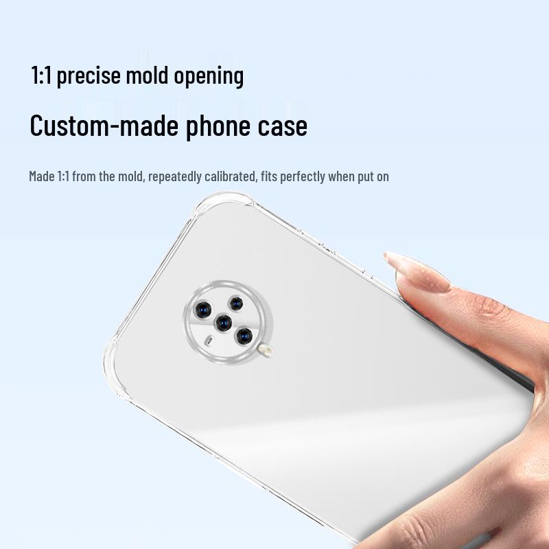 Vivo S6 Transparent TPU Case with Airbag Corner Protection and Full Coverage