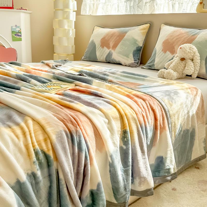 Milk Velvet Double-Sided Fleece Blanket: Office Nap, Sofa, Thick, Warm Style