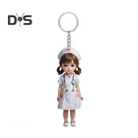 Nurse Keychain Pendant Symbol of Thanks Appreciation Nurse-themed Key Accessory for Medical Assistants Graduates