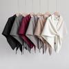 Luxury Faux Cashmere Triangle Shawl Cape Women Soft Knit Warm Solid Color Poncho Scarf Casual Loose Wrap