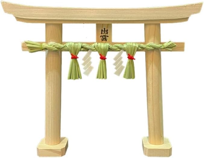 Hiranoya Torii Gate, Izumo Shimenawa, Shinto Shrine, Made In Japan with Hinoki Wood and Rice Straw, 19cm X 16cm