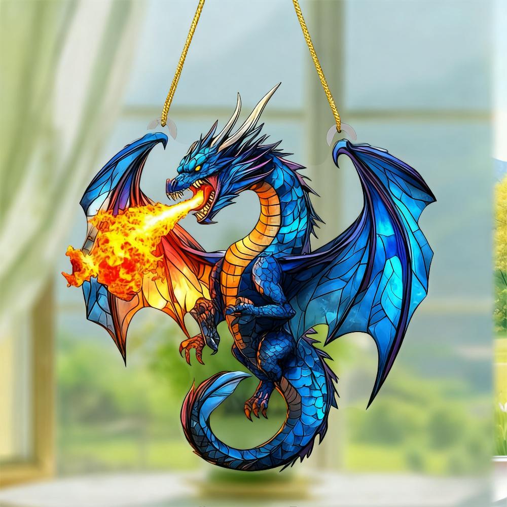 

1 Piece of Charming Blue Dragon Acrylic Window Hanging Decoration, Four Seasons Decoration, Novelty Home Decor, Perfect Durable for Bedroom 20*20cm