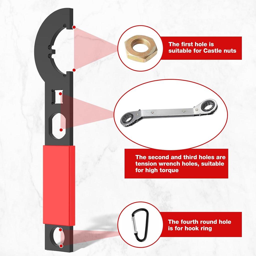 Llave inglesa Herramienta con Mango Antideslizante Acero al Carbono Llave Eficiente Blindaje de Tuercas Llave de Tuercas para Reparación de Motocicletas, Automotriz y Fontanería