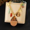 Gold Tone Multi Pendant Necklace Multi Charms Boho Jewelry Statement Chain Necklace  Daily Wear