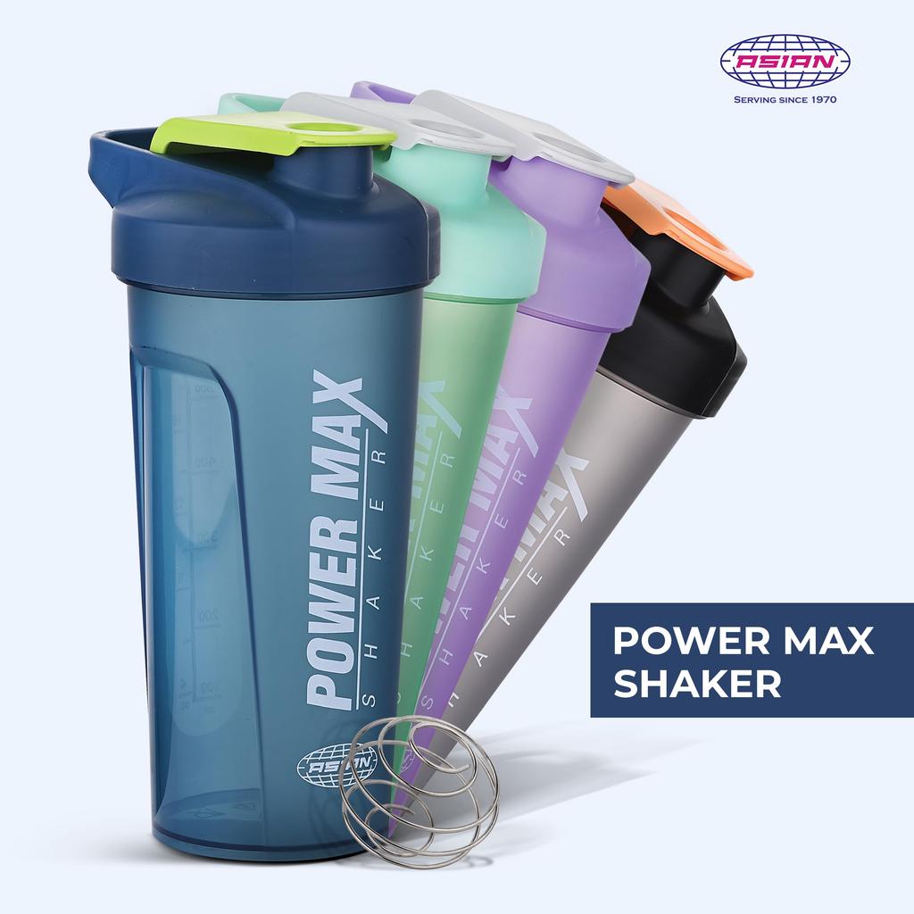 ASIAN Plastic Plastowares - Power Max Shaker | Leak-Proof Gym Shaker 750ML | BPA-Free | Sipper for Protein Shakes | Workout | Sports Shaker | Eas