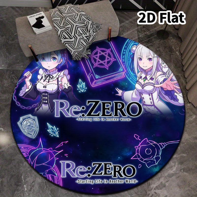 Re Zero Round Area Rug Carpet Rug For Living Room Bedroom Sofa Playroom Decor Nonslip Floor Mat