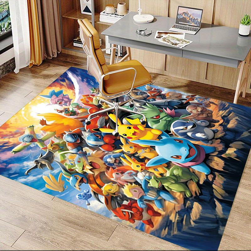 Pokemon Adventure Carpet For Playroom Bedroom Living Room Sofa Home Decorkids Game Area Rug Nonslip Floor Mat