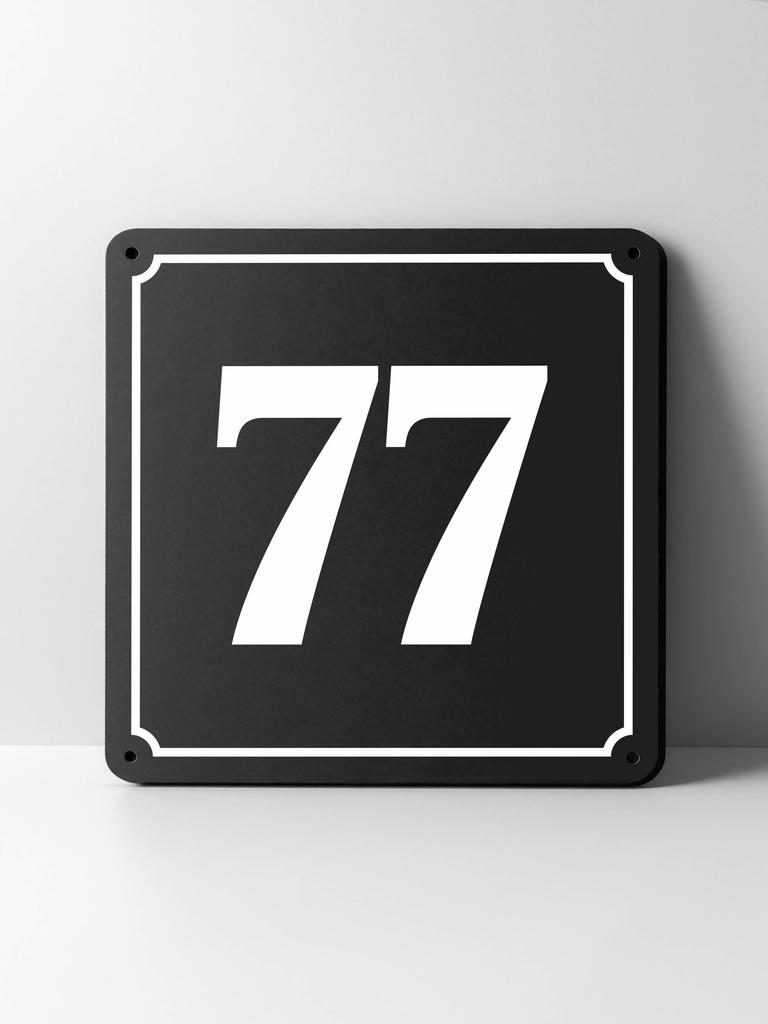Metal House Number Sign, Black White Contrast, Outdoor Wall Decor for Home Street