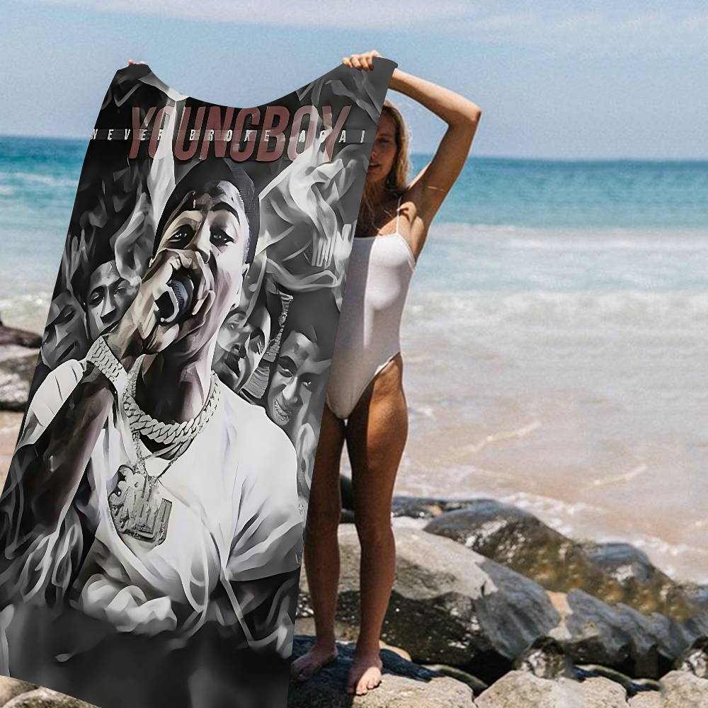 Singer YoungBoy Never Broke Again Microfiber Blanket Quick Drying Beach Towels Oversized Printing Super Absorbent Pool Towel