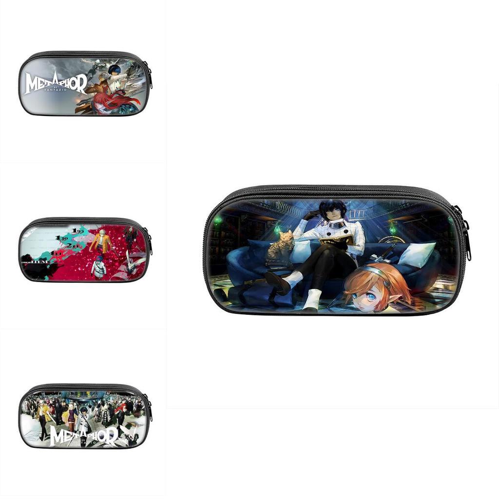 Refantazio Fantasy Theme Nylon Pencil Bag With Spacious Storage For Students