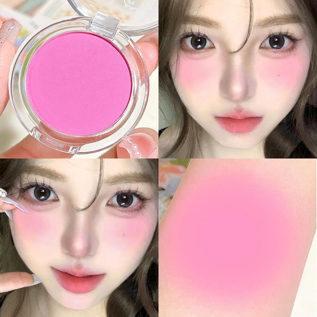 Face Blusher Matte Natural Cheek Tint Brighten Face Waterproof Face Contouring Cosmetics Blush Powder Soft Female Makeup 1pcs