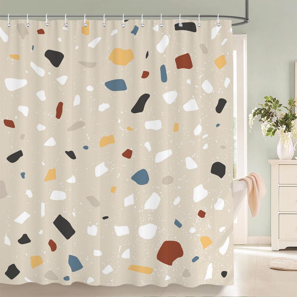 Modern Nordic Mosaic Pattern Shower Curtains Bathroom Polyester Bath Curtains Printing Shower Curtain Decor With Hooks Curtain