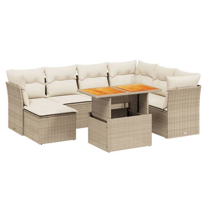 VidaXL Garden Lounge Set with Cushions 8 Pcs, Patio Sofas, Patio Furniture Set, Outdoor Furniture, Beige 3270953