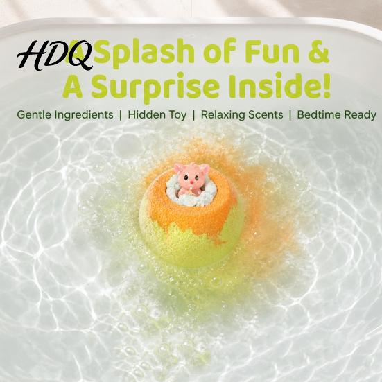 Essential Oils Fizzies Balls 1/7Pcs 100G Kids Bath Bombs with Toy Inside Plants Extract Relaxing Balls Dry Skin Moisturizing Shower Salt Ball