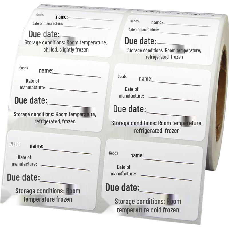 Food Date Label Sticker 40x30mm, 1000 Sheets