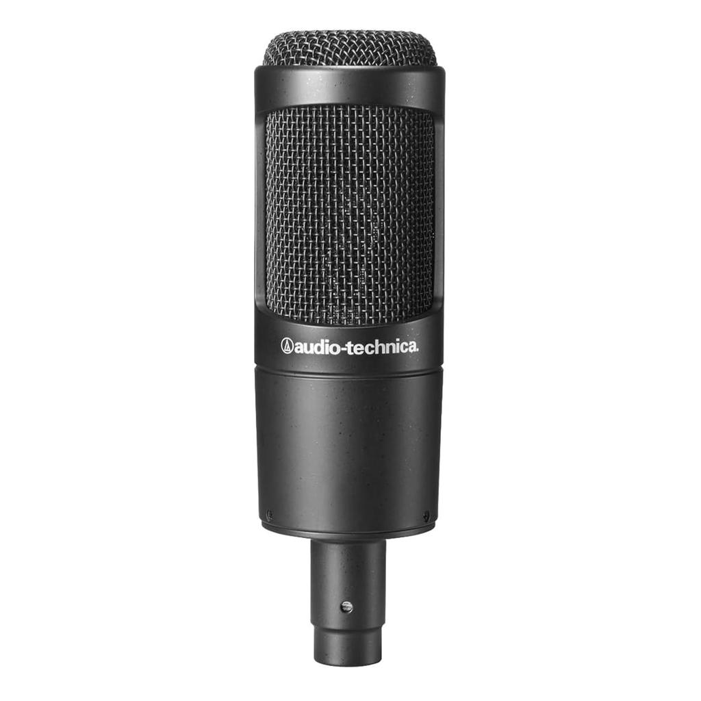 Audio-Technica AT2035 Cardioid Condenser Microphone Bundle with Boom Stand XLR Cable Pop Filter and Polishing Cloth