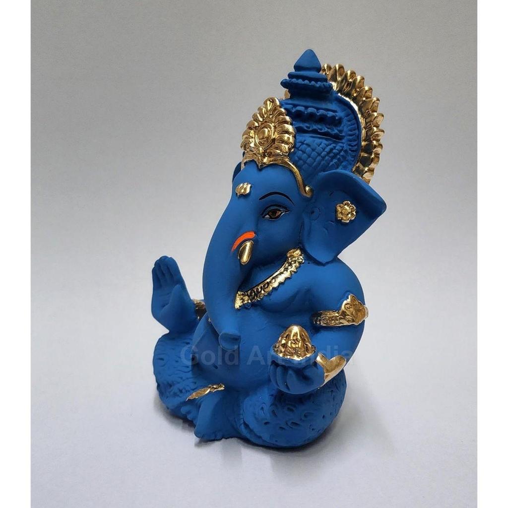 Car Dashboard Small Ganesha Murti Ganpati Idol for Home Decor Puja Lord Ganesh Statue Gift for Office Desk Puja Room Figurine (3.5 Inches), Idol