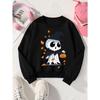 European Sizes Girls' Halloween Long-Sleeve Round-Neck Fun Print Casual Top, Kids' Autumn Clothing, for Trick-or-Treat Parties.