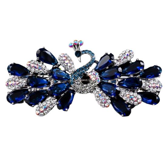 

Красивый нескользящий нежный головной убор для женщин, заколка для волос со стразами и симметричной геометрией для зажима для свиданий синий