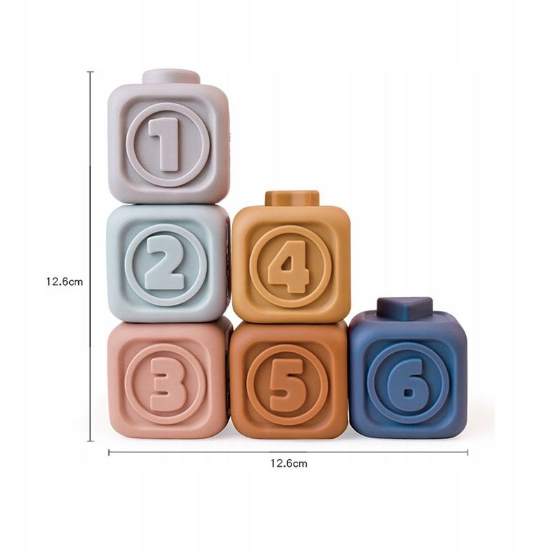 Miękkie Gumowe Klocki Sensoryczne Kreatywne Wieża Piramida Montessori Koala