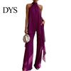 Comfortable Women Outfit Women's Chiffon 2 Piece Sets, Asymmetrical Halter Sleeveless Tops with Plus Size Casual Suit Wide Leg Pants Summer