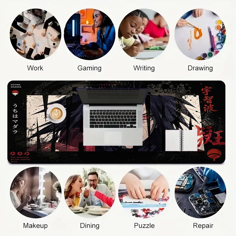 Uchiha Madara Xl Gaming Mouse Pad Nonslip Rubber Base Stitched Edge Waterproof Desk Mat For Pc Laptop Gamer Office Computer Accessories C929280