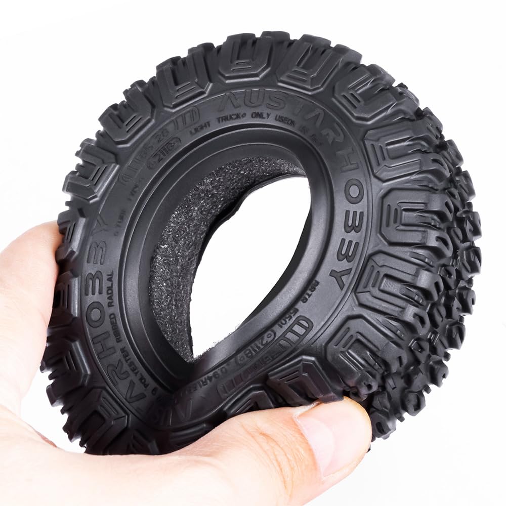 RC Crawler Tires, 1.55 Wheel Tires, RC Tires, All-Terrain Adventure Tires, 85mm, for AX90069 UTB18, MST, and JIMNY