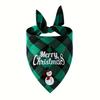 Christmas Dog Bandana with Santa & Snowman Design - 100% Polyester Non- Fabric, Adjustable Holiday Pet Headband for All Dog
