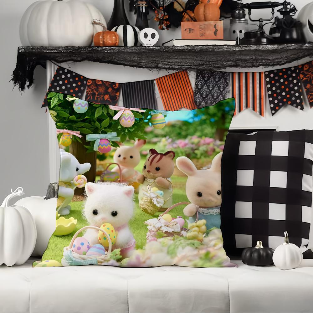 Cartoon cute SSylva NNian FFamilies  Pillow Case Office Cushions Suitable For Sofa Car Bedroom Decorative Cushion Cover 30x30CM(12x12In)