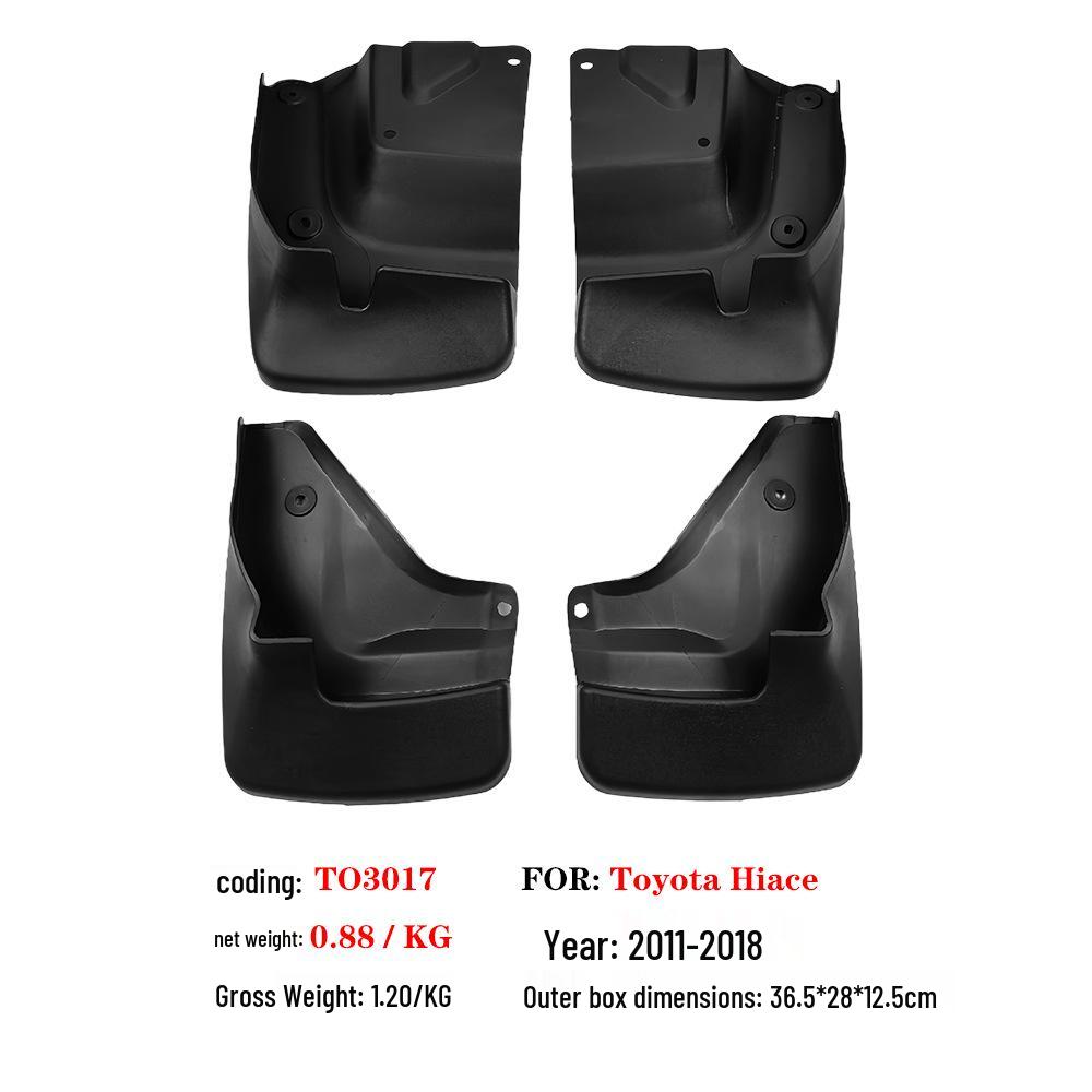 Pasuje na 11-18 Toyota Hiace KDH200 Přední a zadní zástěrky s koženými podložkami.