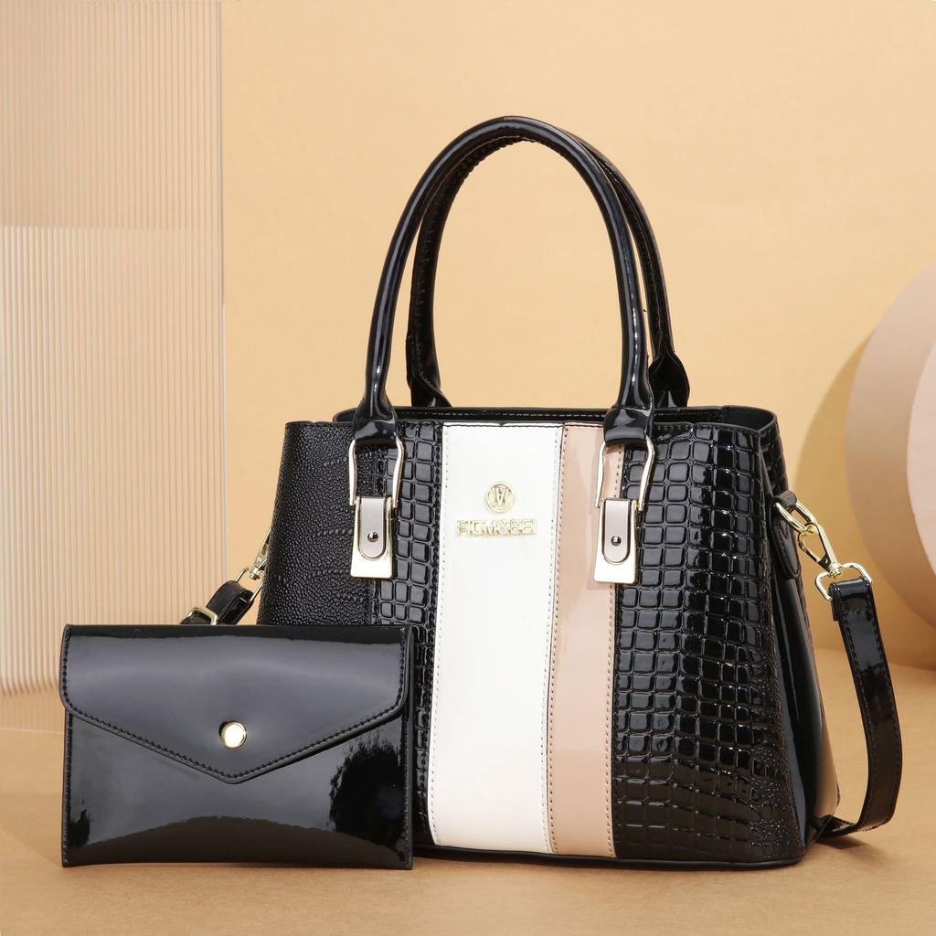 Bag Women's Bag Advanced Sense 2025 New Texture Middle-aged Mother Bag Splicing Contrasting Color Large-capacity Handbag Bag