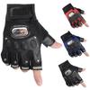 Palm Breathable Motocycle Gloves Cycling Bicycle Gloves PU Leather Riding Gloves Fingerless Gloves