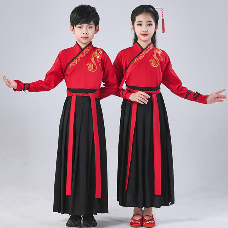 Children's Hua Mulan Hanfu Costume for Boys and Girls - Chinese Style Choir and School Uniform