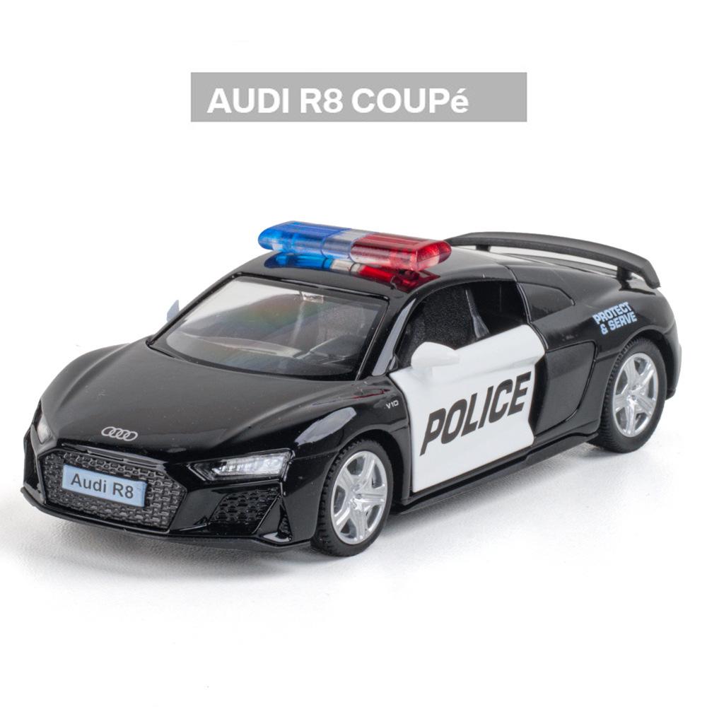 1/36 Mercedes Benz Dodge Police CarToy Model Alloy Diecasts Pull Back Function 2 Doors Opened Rubber Tires Toys For Kids' Gifts