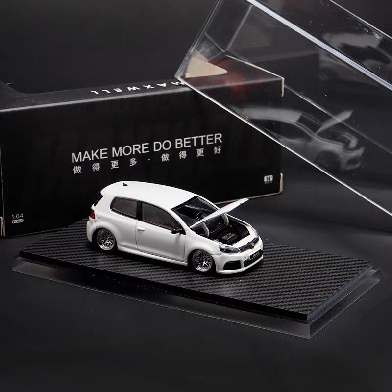 RUNTB1 Maxwell 1:64 VW Golf R GTI MK6 6th Gen Show Edition Fin Diecast Alloy Model Car High Simulation Collectible Vehicle Perfect Gift