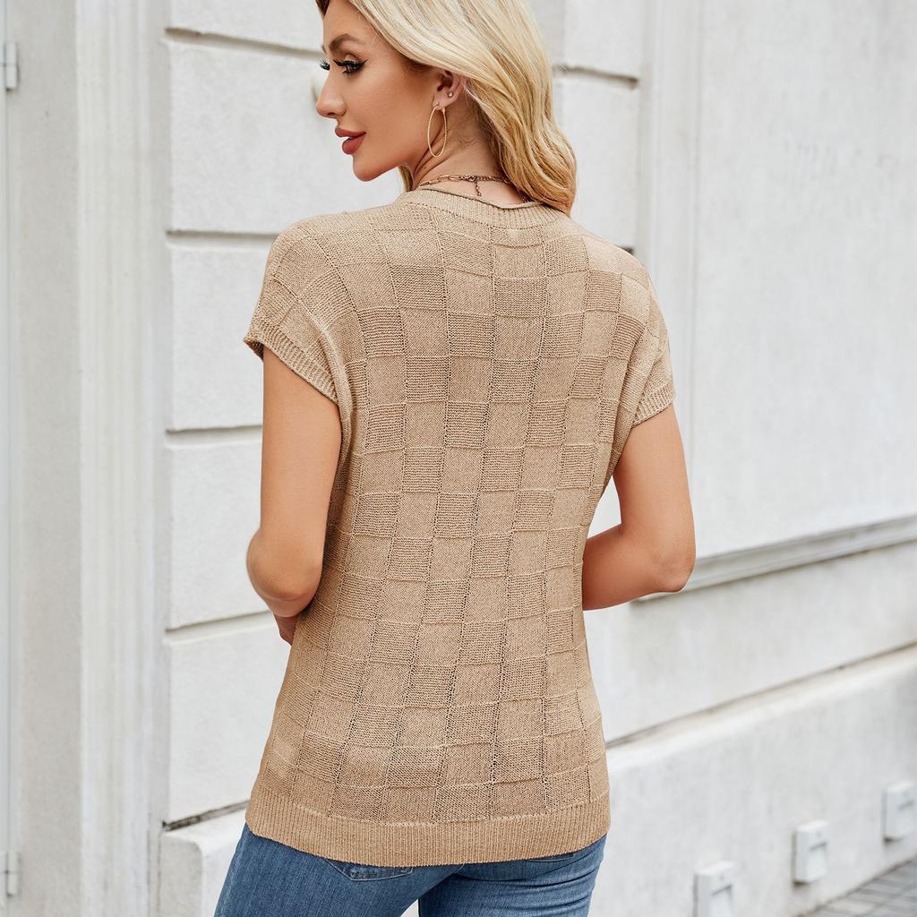 Dámská móda Ležérní Léto Jaro Jednobarevné halenky a košile s krátkým rukávem a výstřihem do O