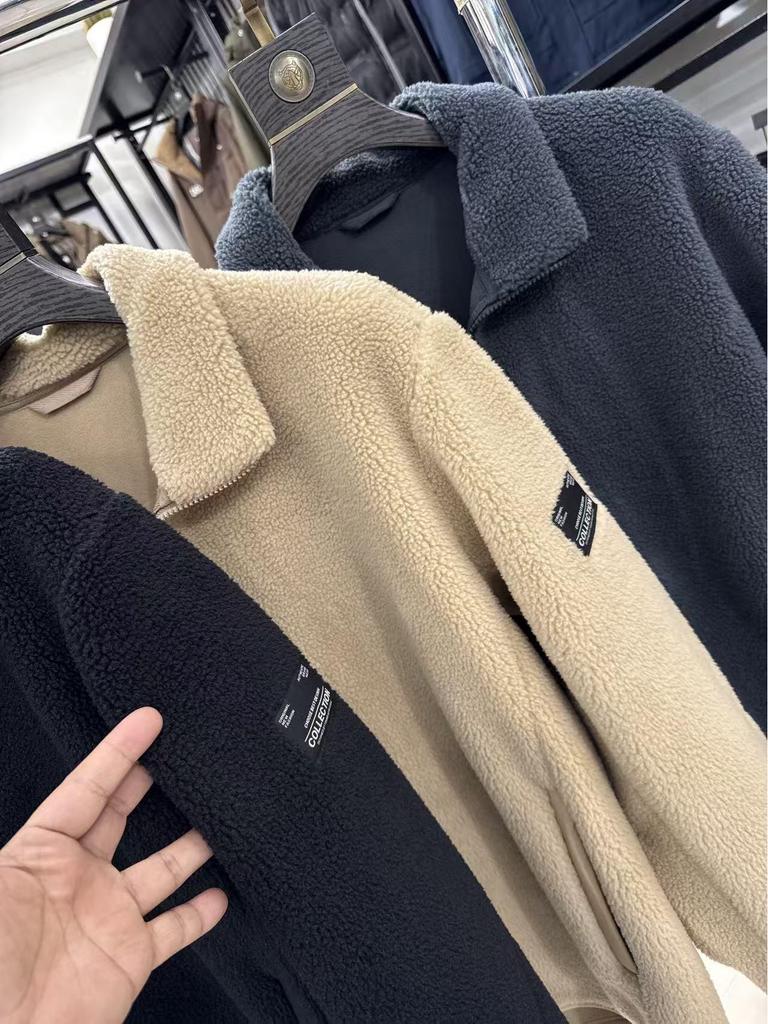 Sea Cut Double-Sided Warm Fleece: Lambswool Stand Collar Jacket for Autumn/Winter - Men's Clearance 4Y501A