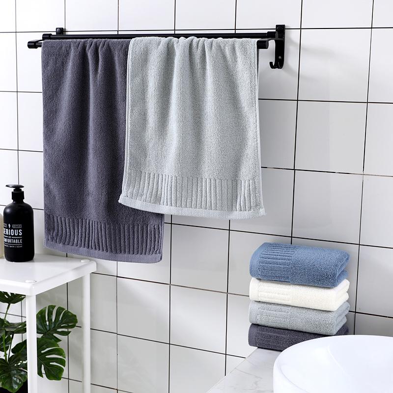 Vertical Stripe Soft Cotton Face Wash Towel - Solid Color for Employee Gifts