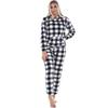 Keanu Womens/Ladies Checkered Fleece Hooded Long Pyjama Set