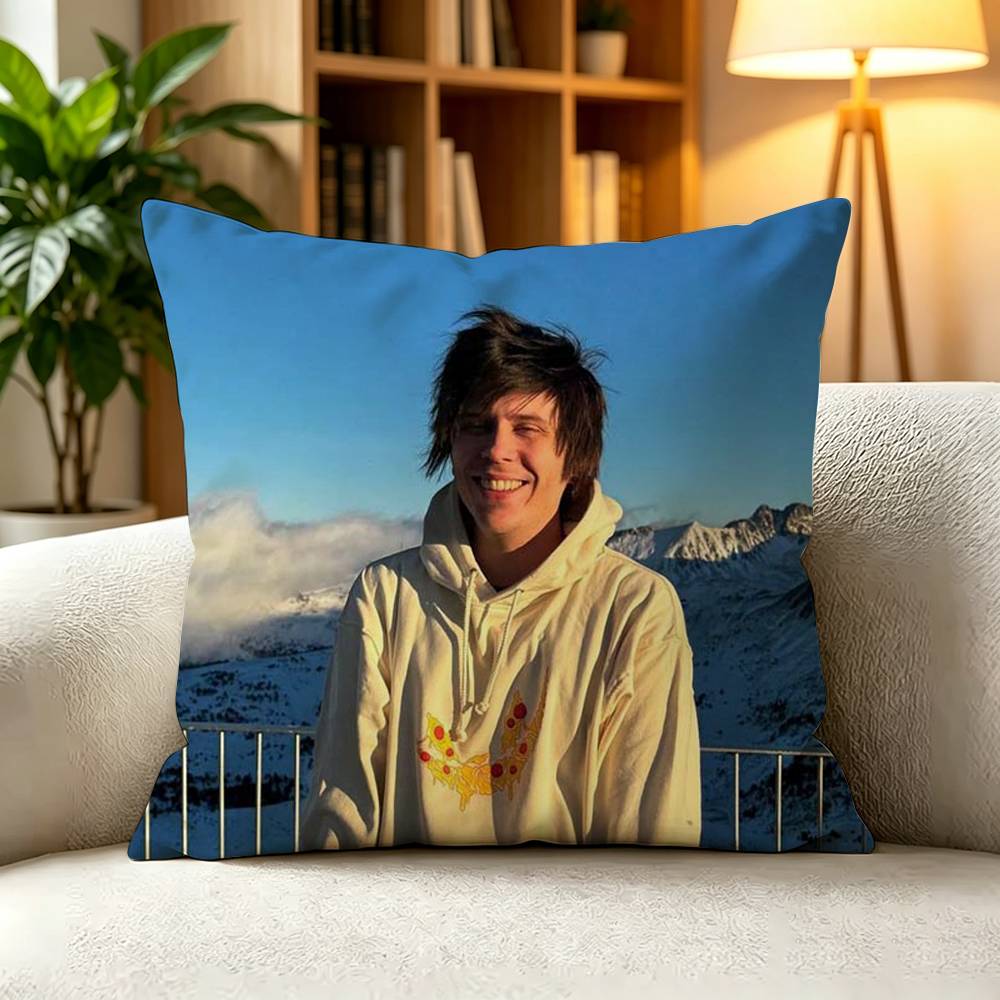 E-El Rubius Spanish Streamer Pillow Case Square Double-Sided Sofa Cushion Cover Bedroom Bedside Pillow